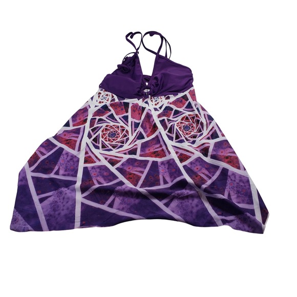 Unbranded Other - Unbranded Women Geometric Fractal Print Swim Dress Large Purple